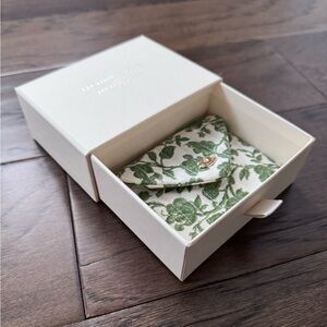 NWT Sezane Jewelry Box with Green Floral Pouch